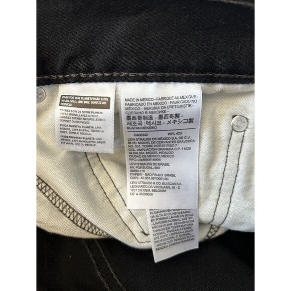 Levi's 505 Jeans Men's Regular Fit Black Casual Straight Leg Denim Size 42x30 - Picture 8 of 8